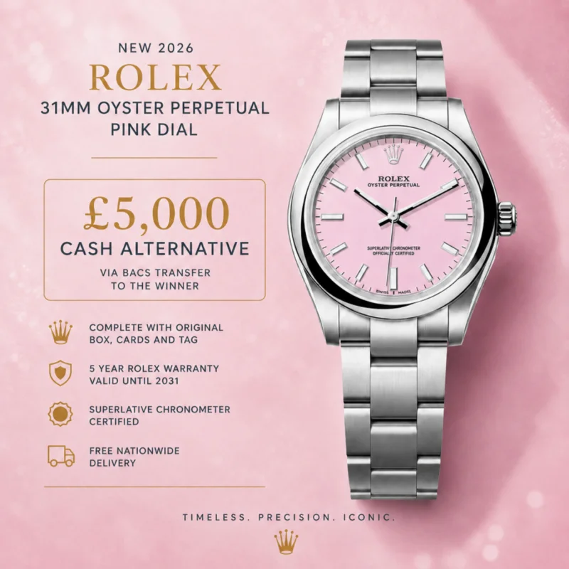 NEW 2026 ROLEX 31MM OYSTER PERPETUAL PINK DIAL OR £5,000