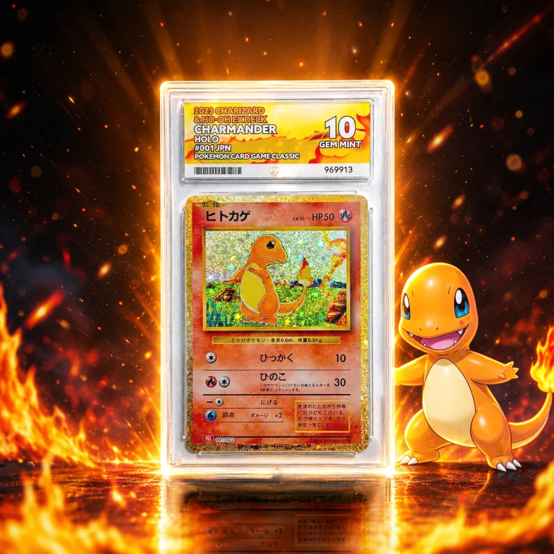 2023 POKEMON CHARIZARD & HO-OH EX DECK CHARMANDER HOLO #001/JPN ACE 10 GEM MINT