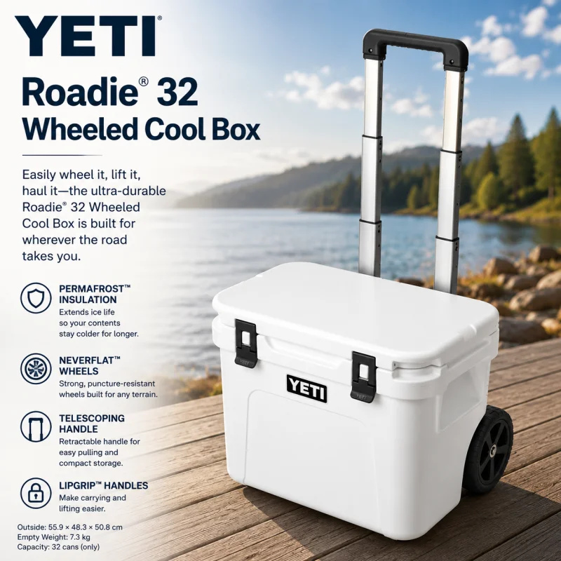 BRAND NEW YETI ROADIE 32 WHEELED COOL BOX 4 X COLOUR CHOICES