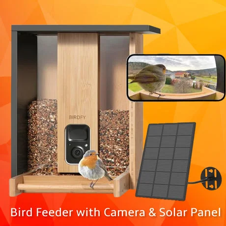 Birdfy Bamboo Bird Feeder with Camera & Solar Panel 30th June 26