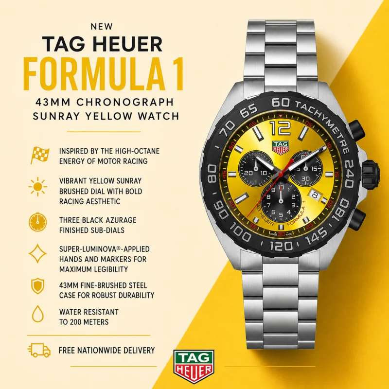 TAG HEUER FORMULA 1 43MM CHRONOGRAPH SUNRAY YELLOW