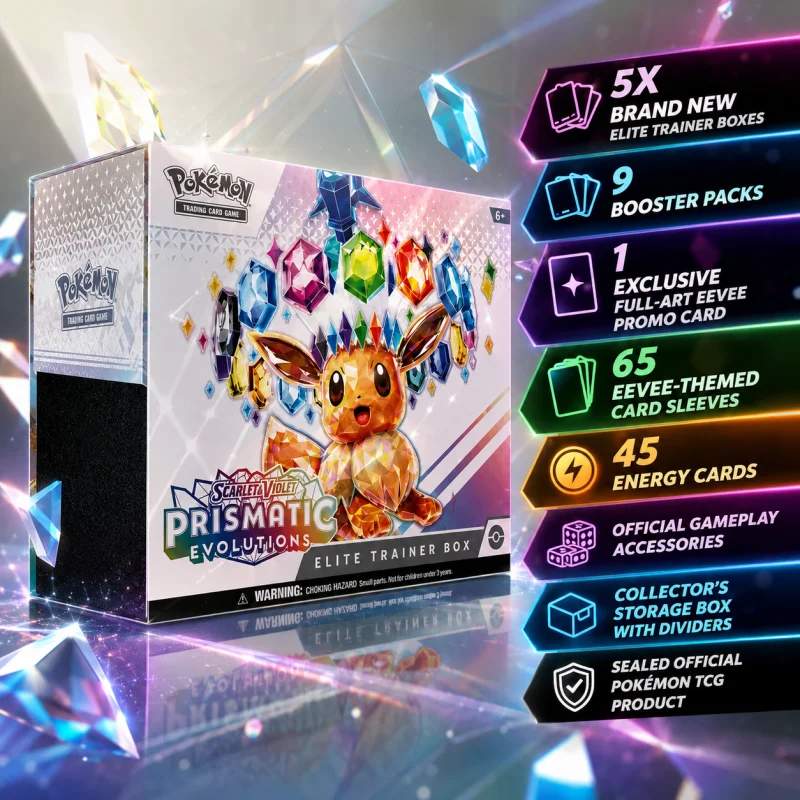 5 X BRAND NEW POKEMON PRISMATIC EVOLUTIONS ELITE TRAINER BOXES
