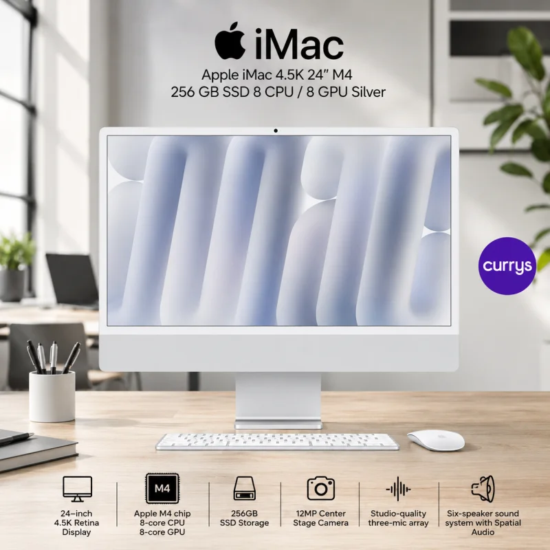APPLE IMAC 4.5K 24″ M4 256 GB SSD 8 CPU / 8 GPU SILVER