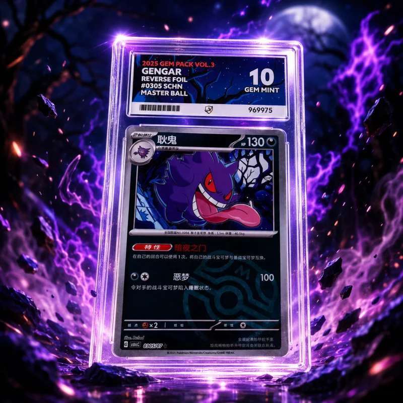 ACE 10 GEM MINT 2025 GEM PACK VOL.3 GENGAR REVERSE FOIL #0305 SCHN MASTER BALL