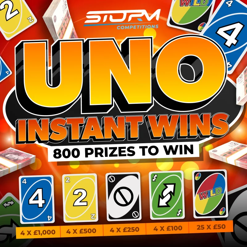 UNO – Win up to £1,000 Instantly with 800 Instant Wins