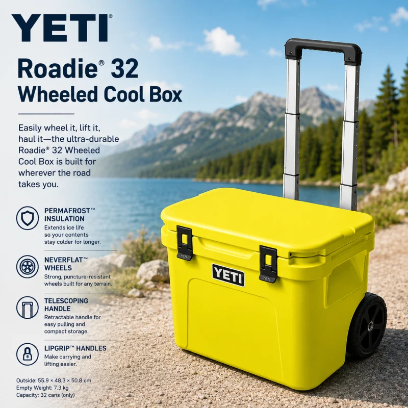 BRAND NEW YETI ROADIE 32 WHEELED COOL BOX 4 X COLOUR CHOICES