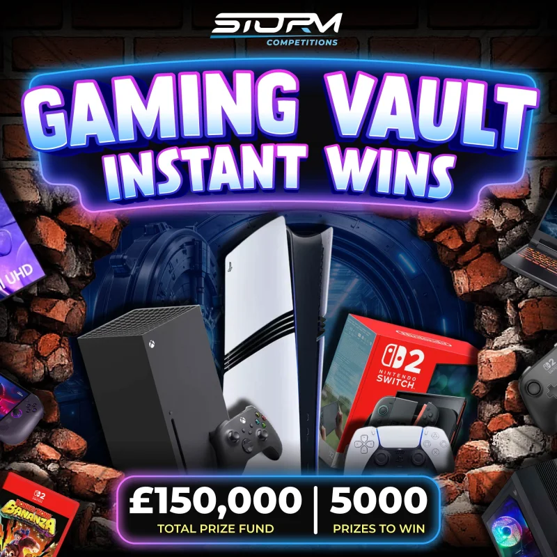 The Gaming Vault Instant Wins – 5,000 Prizes – £150,000 Prize Fund