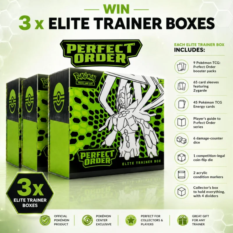 3 x BRAND NEW TCG PERFECT ORDER POKEMON ETBS