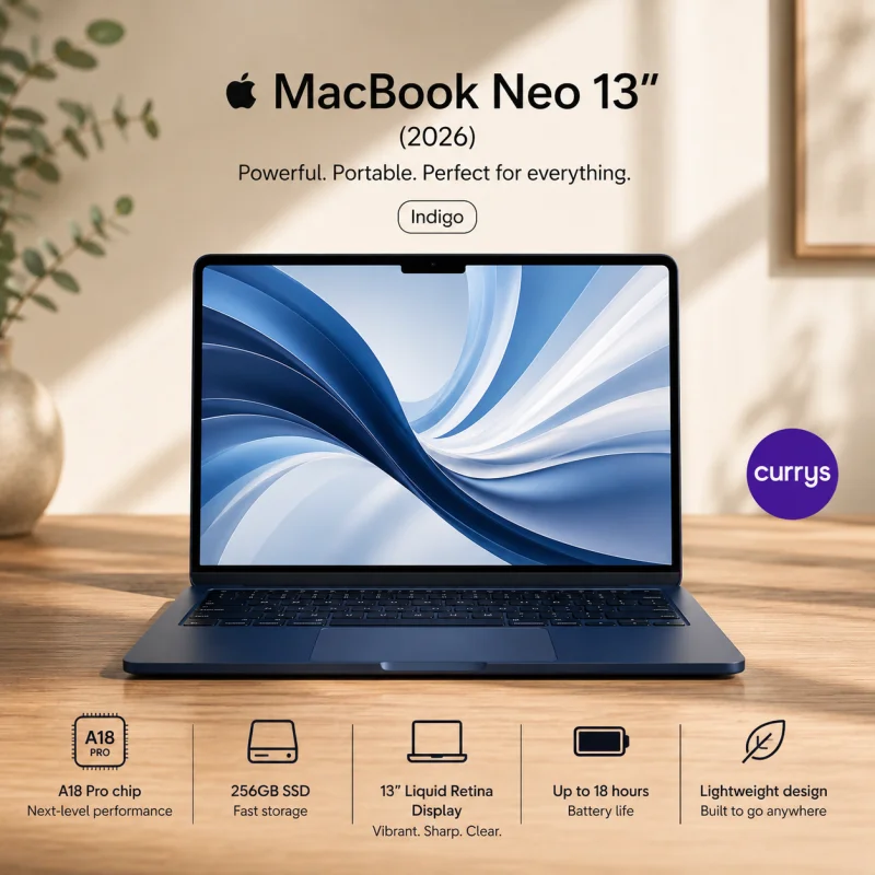 APPLE MACBOOK NEO 13″ (2026) – A18 PRO, 256 GB SSD, INDIGO