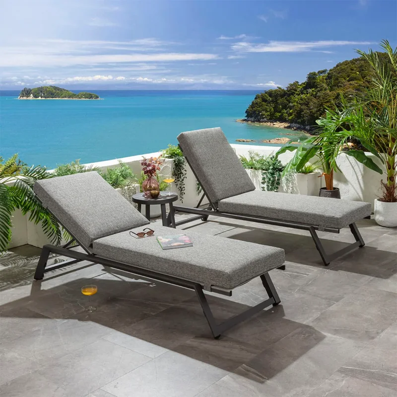 2 X CAYMAN CUSHIONED SUN LOUNGERS 7 X COLOUR CHOICES
