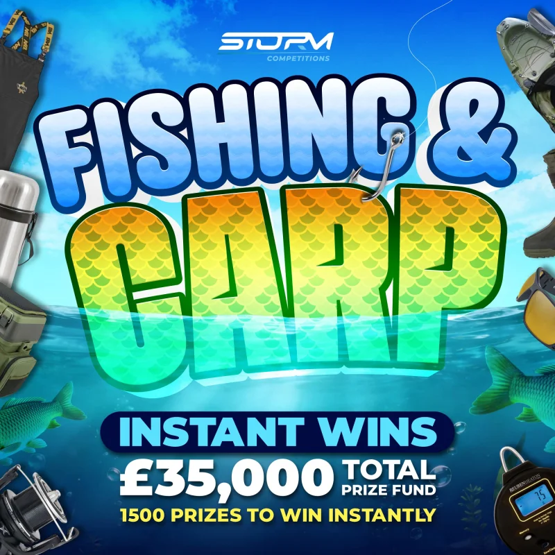 Fishing & Carp Instant Wins – 1,500 Prizes – £35,000 Prize Fund