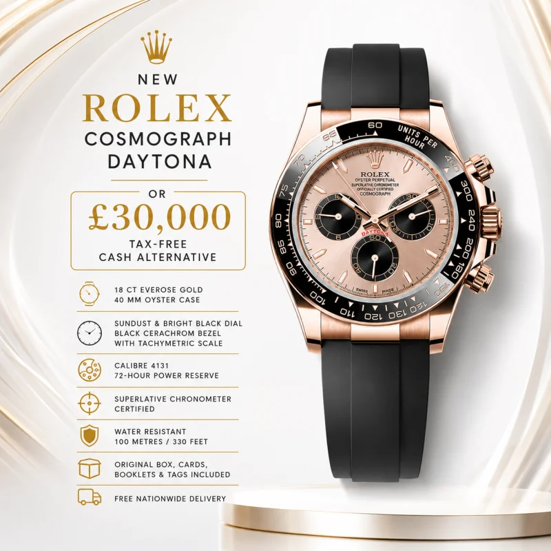 NEW ROLEX COSMOGRAPH DAYTONA 18 CT GOLD OR £30,000 LOW ODDS