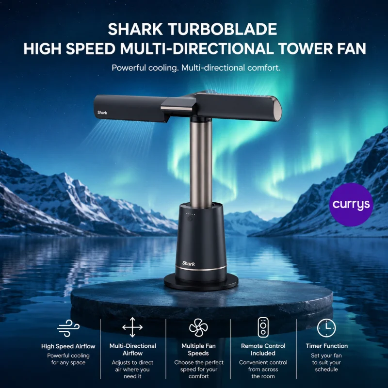SHARK TURBOBLADE HIGH-SPEED MULTI-DIRECTIONAL TOWER FAN