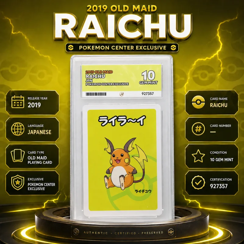 ACE 10 RAICHU 2019 OLD MAID POKÉMON CENTER EXCLUSIVE