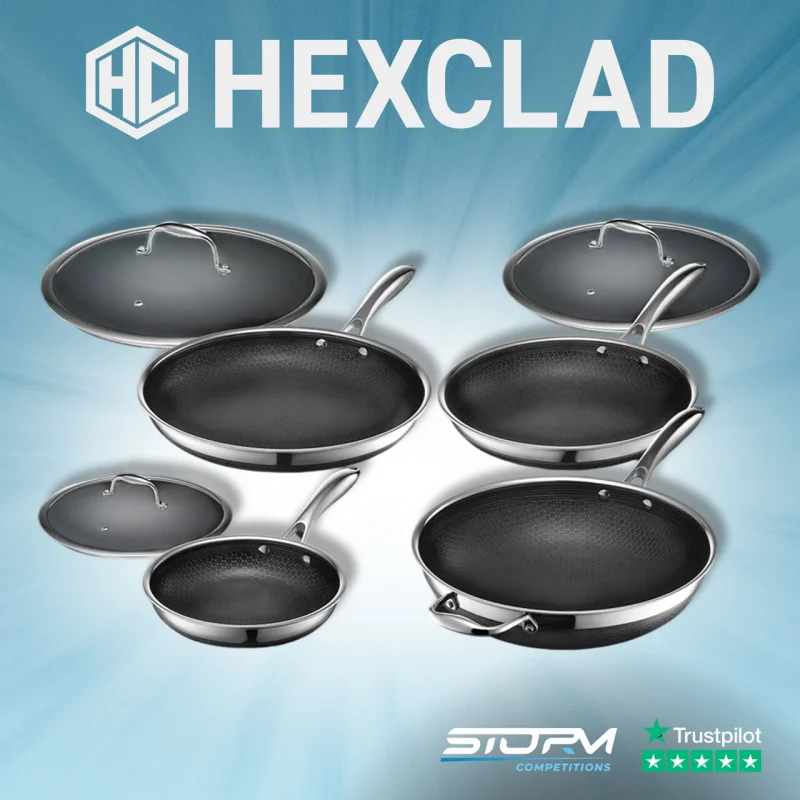 7 pc HexClad Hybrid Cookware Set w/ Lids & Wok