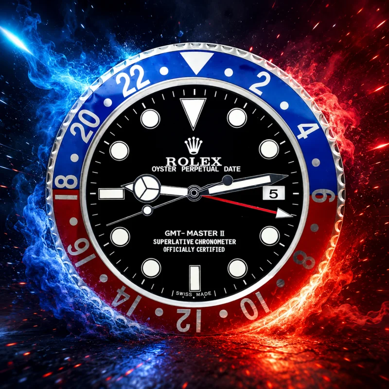 GMT MASTER II Rolex COKE Style Wall Clock | BLACK RED