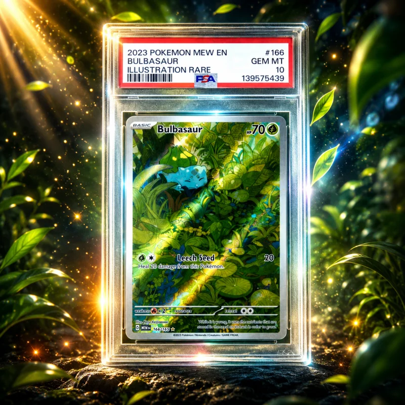 PSA 10 GEM MT 2023 POKEMON MEW EN-151 #166 BULBASAUR ILLUSTRATION RARE CARD