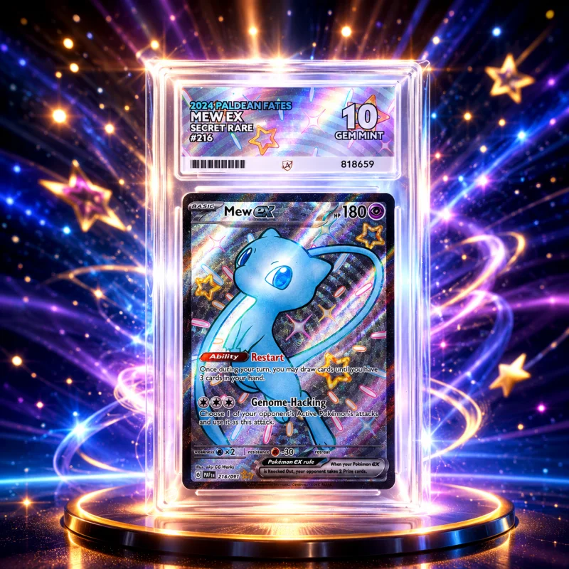ACE 10 GEM MINT PERFECTION 2024 POKEMON PALDEAN FATES MEW EX SECRET RARE #216