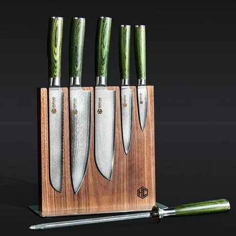 HexClad 6pc Japanese Damascus Steel Knife Set w/ Magnetic Knife Block 22nd May 26