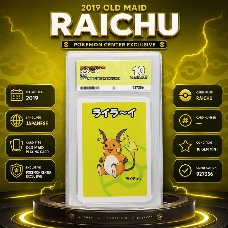 ACE 10 RAICHU 2019 OLD MAID POKÉMON CENTER EXCLUSIVE