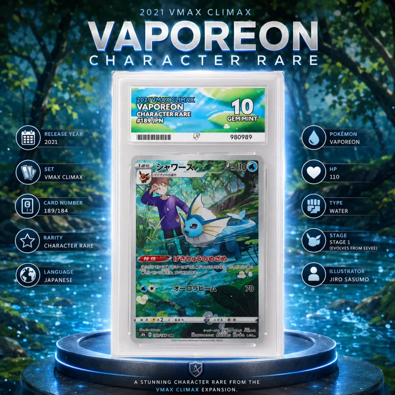 ACE 10 VAPOREON CHR VMAX CLIMAX COLLECTOR SHOWCASE POKEMON