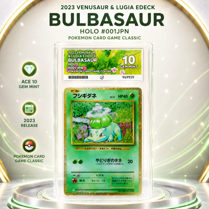 ACE 10 GEM MINT BULBASAUR POKEMON HOLO #001JPN