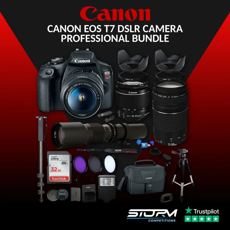 Canon EOS Rebel T7 DSLR Camera Professional Bundle #28