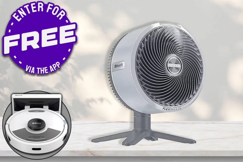 FREE: Shark FlexBreeze Tabletop Fan (Spend £1+ and receive Shark Matrix Robot Vacuum)