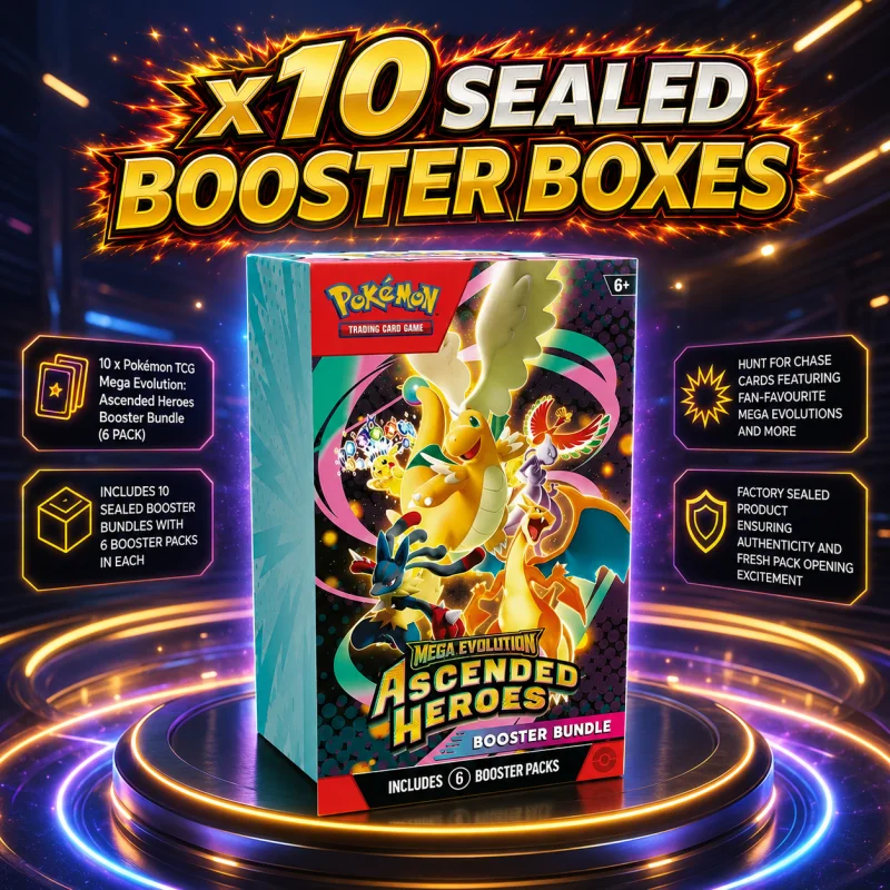 10 x POKÉMON TCG MEGA EVOLUTION: ASCENDED HEROES BOOSTER BUNDLE (6 PACK)
