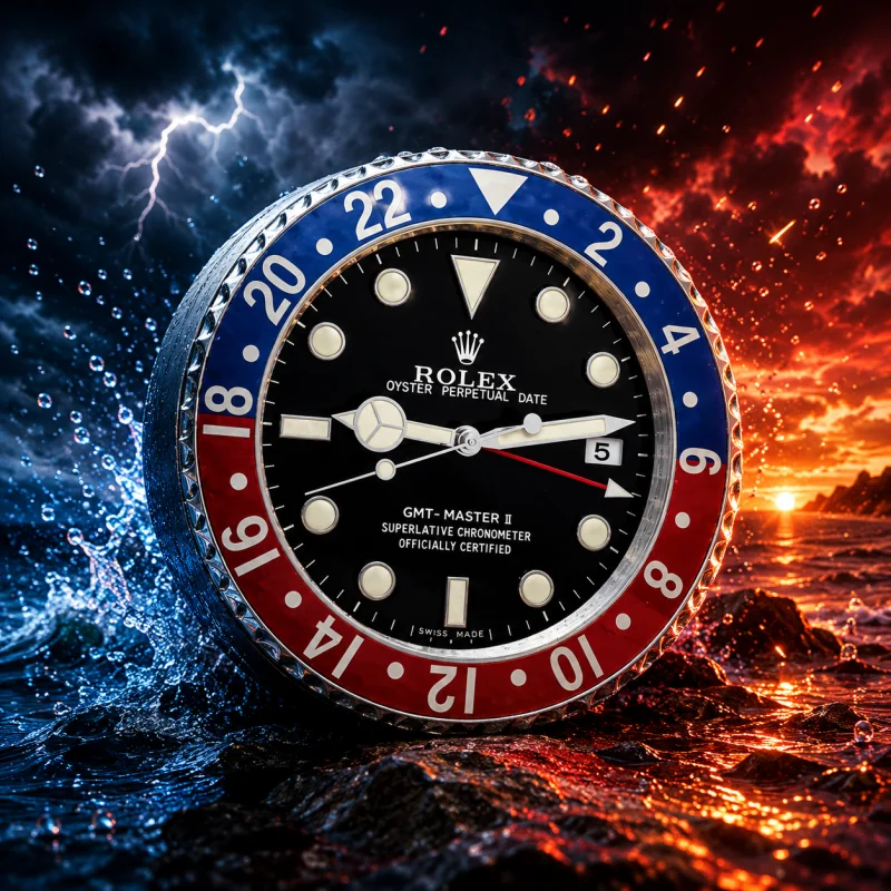 GMT MASTER II PEPSI ROLEX STYLE WALL CLOCK