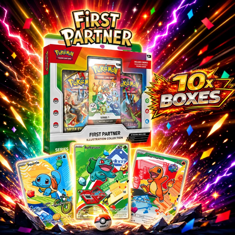 10 X BRAND NEW POKÉMON TCG: FIRST PARTNER ILLUSTRATION COLLECTION—SERIES 1 BOXES