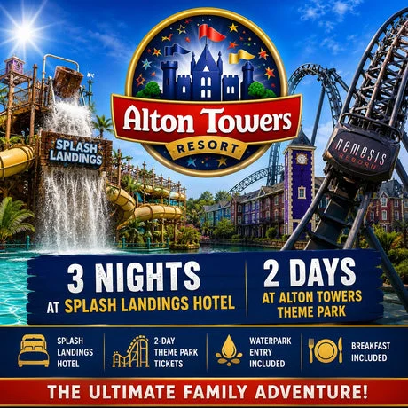 3 Nights at Alton Towers Resort for 4 + £500