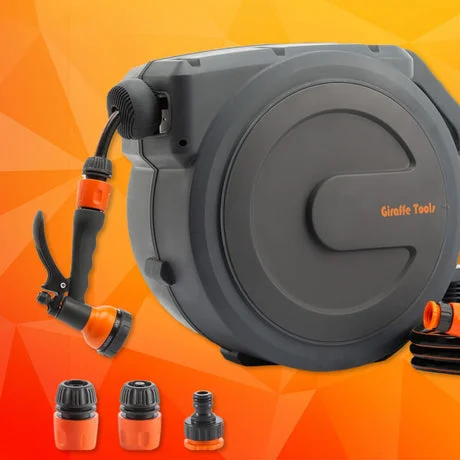 Giraffe Tools Wall Mounted Retractable Hose Reel 19th May 26