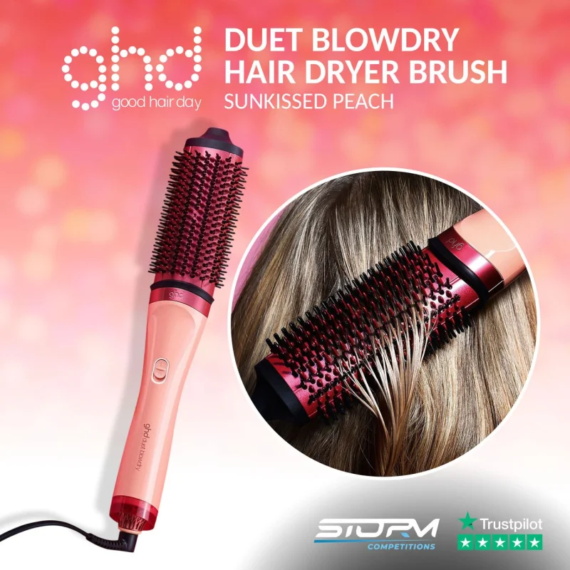 GHD Duet Blowdry Hair Dryer Brush in Sunkissed Peach