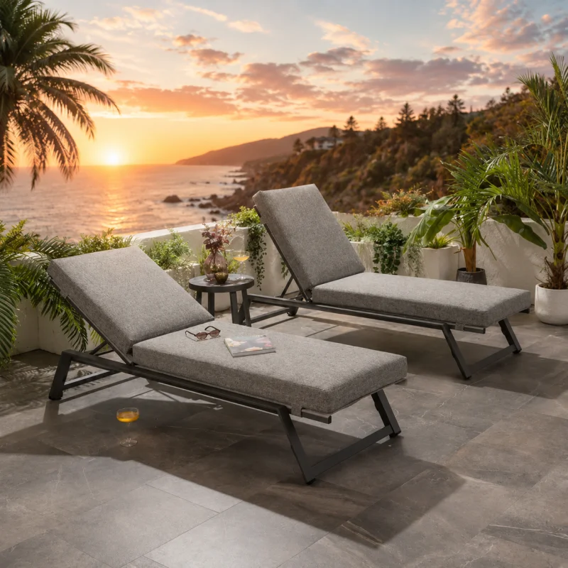 2 X CAYMAN CUSHIONED SUN LOUNGERS 7 X COLOUR CHOICES