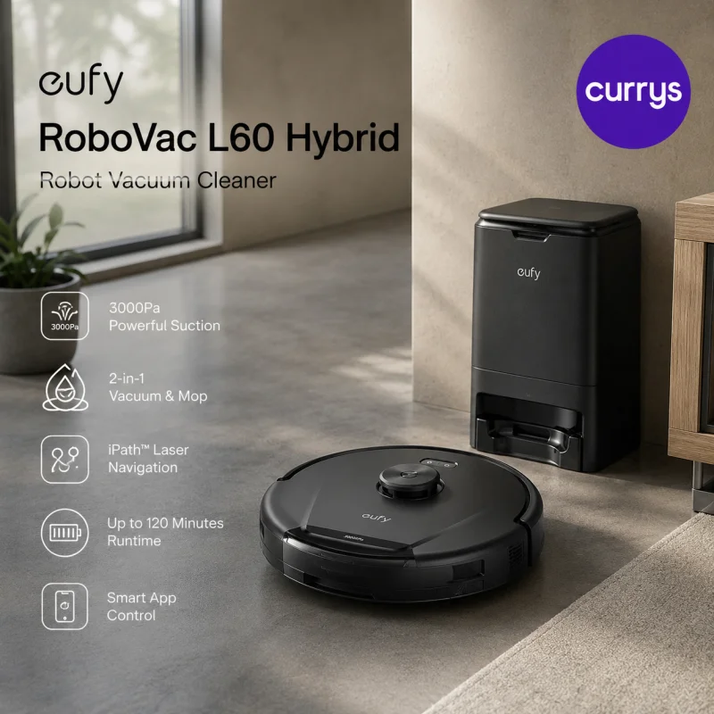 EUFY ROBOVAC L60 HYBRID ROBOT VACUUM CLEANER – BLACK