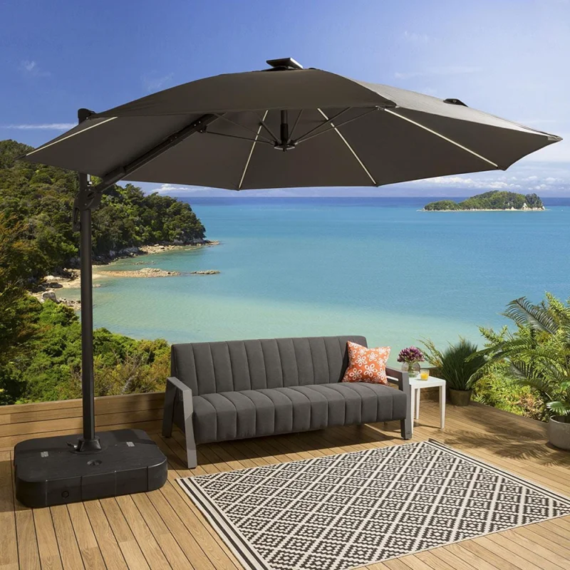 CANTILEVER GARDEN PARASOL 3M TILT/SWIVEL – 2 X COLOURS
