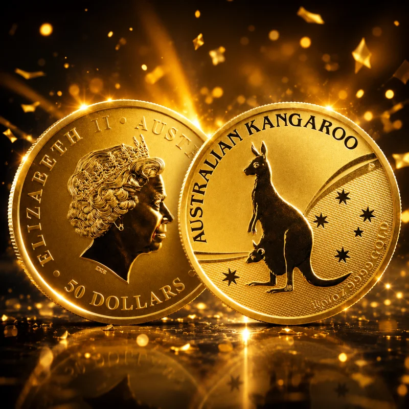 AUSTRALIAN NUGGET KANGAROO 1 OZ FINE GOLD COIN OR £2500