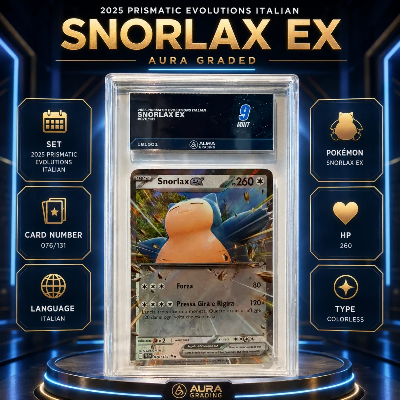 AURA 9 MINT SNORLAX EX PRISMATIC EVOLUTIONS ITALIAN EDITION
