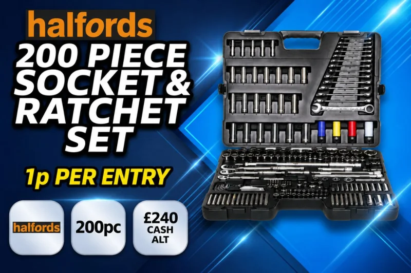 Win This Halfords 200 Piece Socket & Ratchet Set