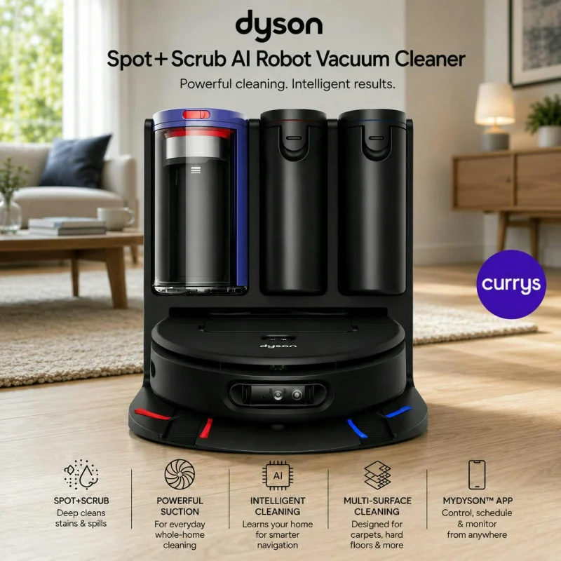 DYSON SPOT + SCRUB AI ROBOT VACUUM CLEANER - BLACK