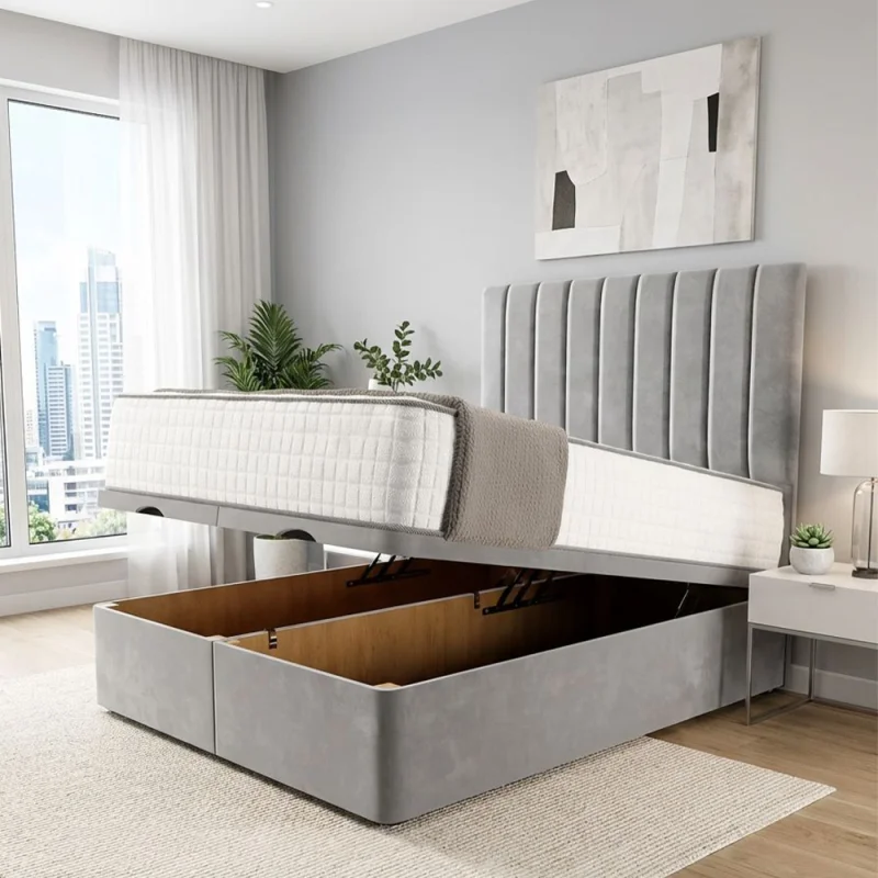 LUXURY OTTOMAN BED BUNDLE – FRAME, MATTRESS + CHOICE OF SIZE & FABRIC