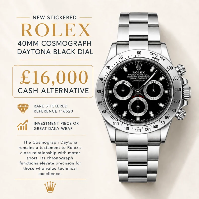NEW STICKERED ROLEX 40MM COSMOGRAPH DAYTONA OR £16,000 LOW ODDS