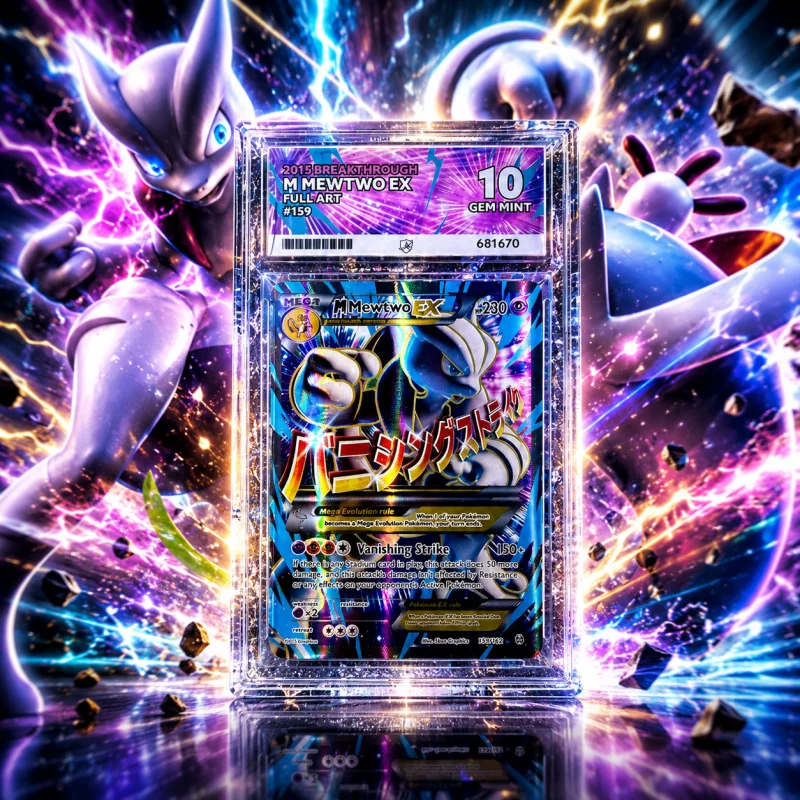 ACE 10 CERTIFIED GEM MINT 2015 BREAKTHROUGH M MEWTWO EX  – HOLO POKEMON CARD or £1250