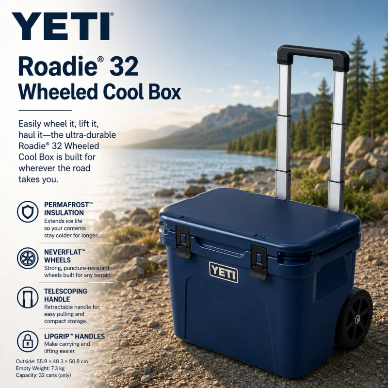 BRAND NEW YETI ROADIE 32 WHEELED COOL BOX 4 X COLOUR CHOICES