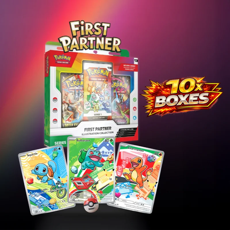 10 X BRAND NEW POKÉMON TCG: FIRST PARTNER ILLUSTRATION COLLECTION—SERIES 1 BOXES