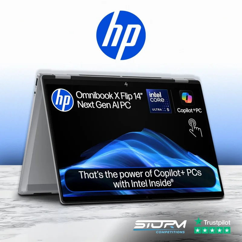 HP OmniBook X Flip 14″ 2 in 1 Laptop, Copilot+ PC – Intel Core Ultra 5, 512 GB SSD, Silver