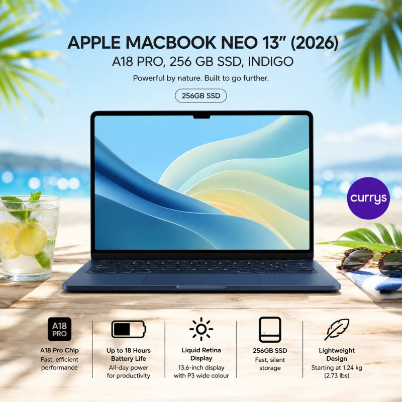 APPLE MACBOOK NEO 13″ (2026) – A18 PRO, 256 GB SSD, INDIGO