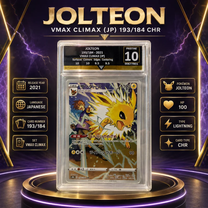 GETGRADED PRISTINE 10 JOLTEON CHR VMAX CLIMAX JAPANESE EDITION