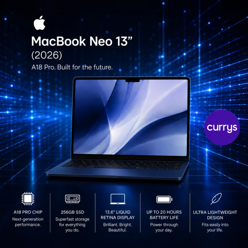 APPLE MacBook Neo 13″ (2026) – A18 Pro, 256 GB SSD, Indigo